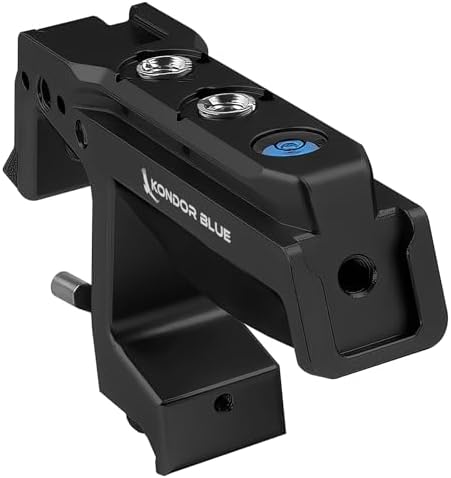 KONDOR BLUE | Talon NATO Top Handle for Camera Cages | Quick Release NATO Clamp, Dual NATO Rails,3/8-16 ARRI-Style and 1/4-20 Anti-Twist Mounts, Dual Cold Shoes, Bubble Level, Built-In 4mm Hex | Black - Image 2