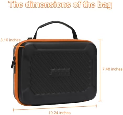 MOSISO Camera Case, Hard Travel Carrying Action Camera Case, Black & Orange - Image 2