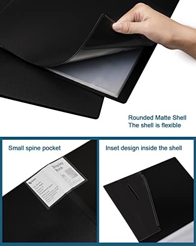 Folder with Plastic Sleeves 4 Pack 9"x12" Black Portfolio Folder for Artwork Display Book 30 Pockets 60 Pages Capacity - Image 2