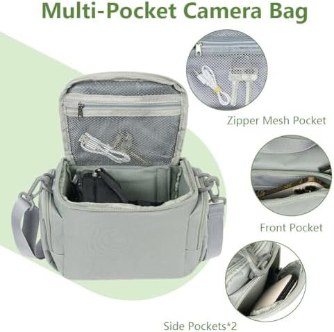 Ainiv DSLR Camera Bag, Large Waterproof Anti-Shock SLR Camera Case, Grey - Image 3