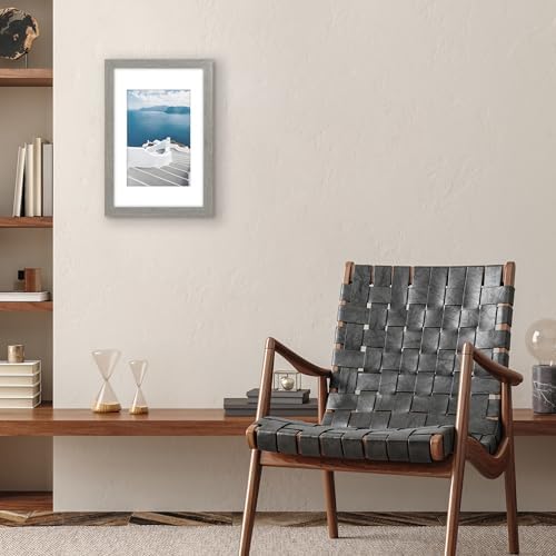 Americanflat 11x17 Picture Frame - Matted to 8x12 - Grey Wood - Image 4