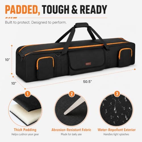Tripod Carrying Bag 50.5", Light Stand and Mic Stand Bag - Image 3