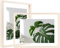 Egofine 9x12 Floating Frames Set of 2, Double Plexiglass Picture Frame, Made of Solid Wood Display Any Size Photo up to 9x12, Wall Mount or Tabletop Standing, Beige by Egofine