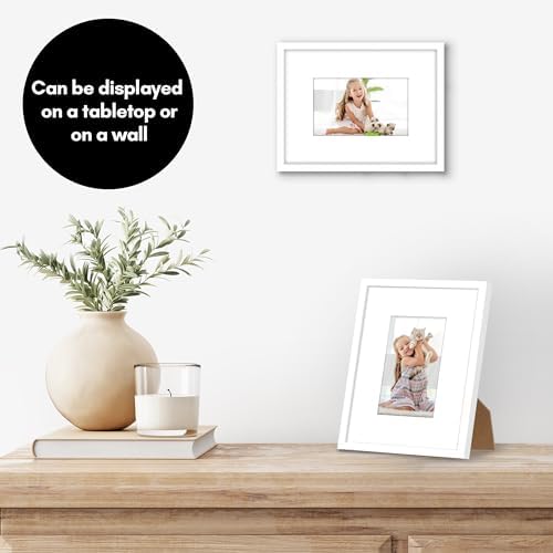 Americanflat 6x8 Picture Frame - Matted to 3x5 - Slim Molding - White - Image 5