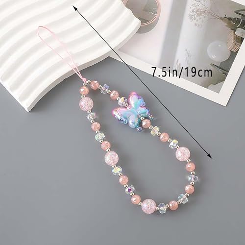 Beaded Phone Charm Lanyard Strap Girly Style Fixed Beads Pearl Lanyards - Image 5