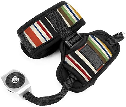 USA Gear DualGRIP Professional Grip Camera Hand Strap with Neoprene Design and Metal Plate - Compatible with Canon, Fujifilm, Nikon, Sony, and more DSLR, Mirrorless, Point & Shoot Cameras (Striped) - Image 4
