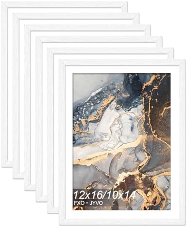 12x16 Frame Set of 6 for Diamond Art Painting 30x40cm Engineered Wood White by Fxojyvo