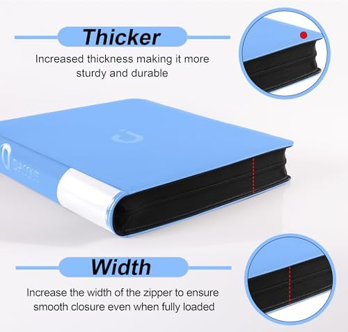 D DACCKIT Comic Binder，Comic Book Album with Sleeves Fits Regular Comics and Comic Bagged and Boarded - Comic Storage Binder Holds 24 Comic Books（Model A，Sky Blue） - Image 2