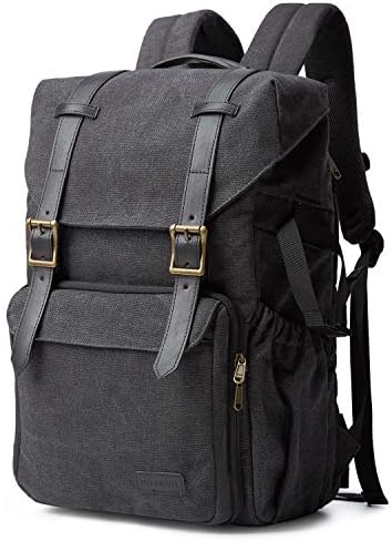 BAGSMART Camera Backpack, Large DSLR/SLR Waterproof Photography Bag Fit up to 15" Laptop with Tripod Holder, Waist Belt and Rain Cover, Black by BAGSMART
