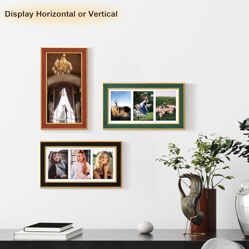 Suede 8x16 Picture Frame Display 3 Opening 5x7 Picture Frames Collage Wall Decor with Mat,Multi Photo Frame for Plexiglass,Wall Decor,1Pack,Black - Image 6