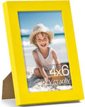 Vittanly 4x6 Picture Frame Made of Solid Wood for Wall or Tabletop, Yellow by Vittanly
