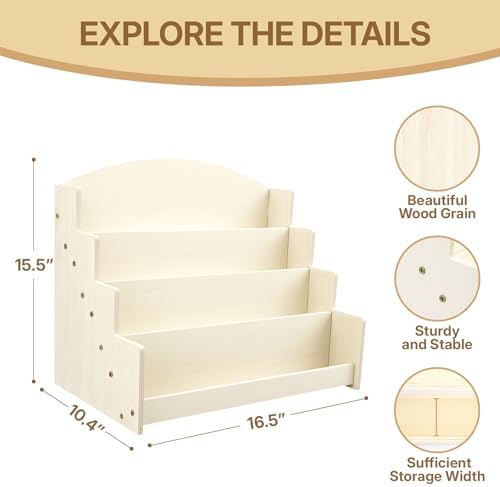 4 Tier 1Pc Wooden Greeting Card Display Stand - Image 3