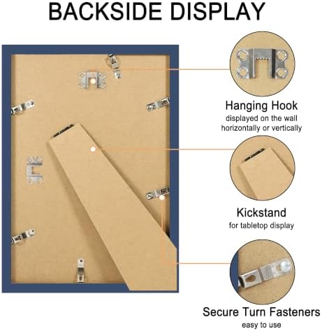 8x12 Picture Frame Set of 4 with Real Glass, Wall & Tabletop Display - Image 6