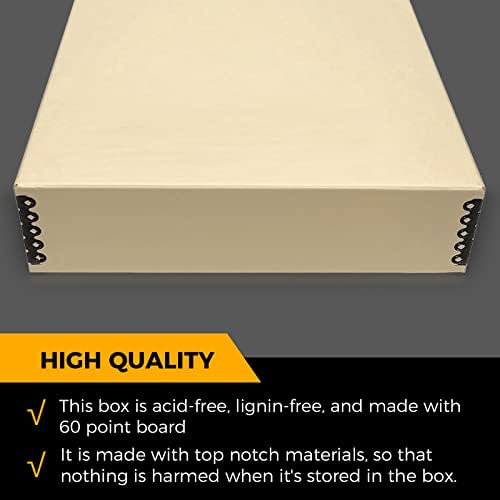 Golden State Art, Archival Storage Box, Tan-11.75x15.25x3 Inch, Pack of 2 - Image 3