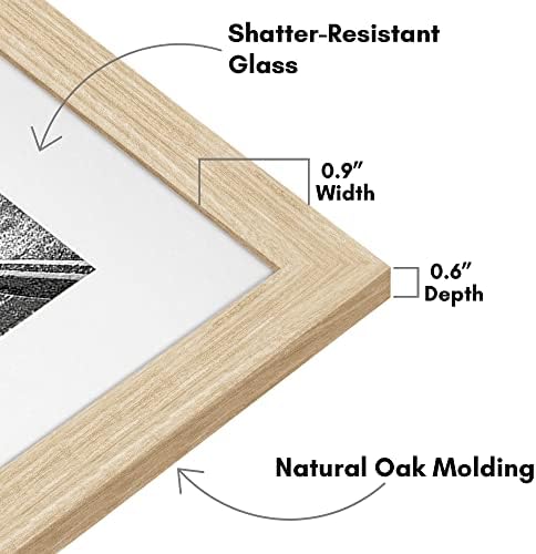 Americanflat 11x14 Picture Frame - Matted to 8x10 - Natural Oak - Image 3