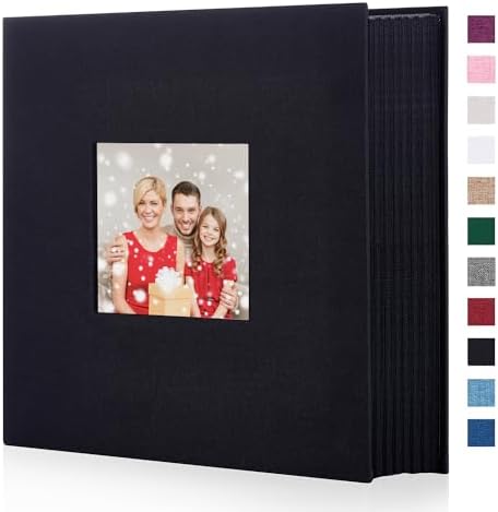 Artmag Fabric Photo Album 4x6 600 Large Capacity for Family Wedding Anniversary Linen Album Holds 600 Horizontal and Vertical Photos (600 Pockets, Black) by Artmag