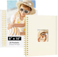 8x10 Photo Album 20 Pockets Linen Cover Kids Artwork Beige by Remowith