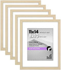 Americanflat 11x14 Picture Frame 5-Pack - Matted to 8x10 - Natural Oak by Americanflat