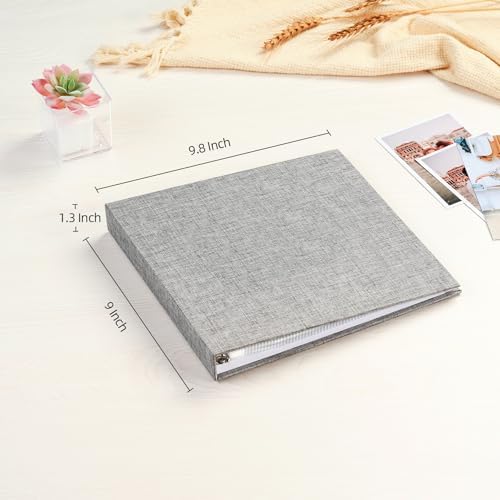 Mublalbum 8x8 Inch 3 Ring DIY Scrapbook Photo Album 40 Pages, Grey - Image 2