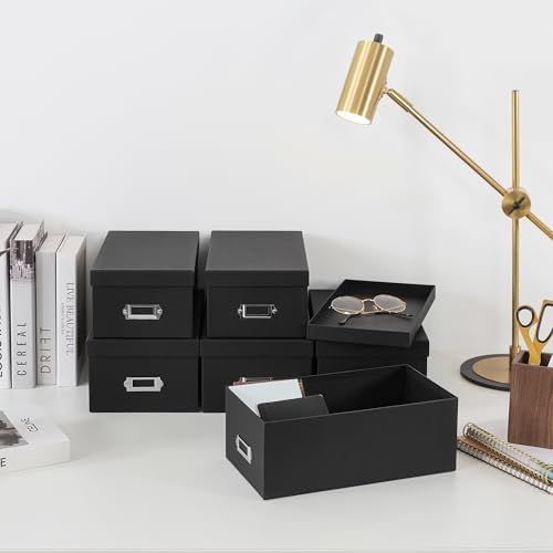 Soul & Lane - Black Photo Storage Boxes with Lids, Set of 6 in 2 Sizes - Image 5
