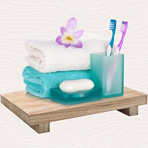 Nuogo Wood Pedestal Riser Stand for Kitchen Soap Tray,12 X 7 Inch,Natural - Image 3