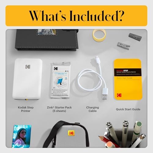 Kodak Step Instant Smartphone Photo Printer - 75 Sheets Bundle - Portable Mini Color Wireless Mobile Printer - Zink 2x3” Sticky-Back Photos - Bluetooth Compatible with Smart Devices - Fun App -White - Image 3