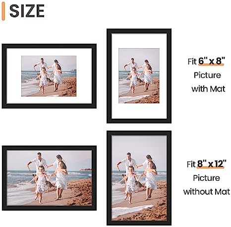 upsimples 8x12 Picture Frame, Photo Collage Wall Decor Set of 10, Black - Image 3