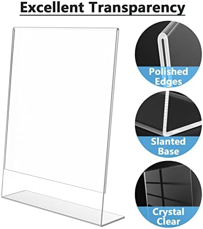 MaxGear Acrylic Sign Holder, 8.5 x 11 Slant Back Display Stand, 24 Pack - Image 3