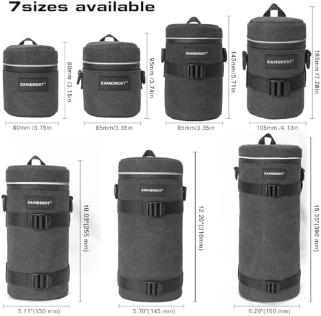 Camera Lens Case Lens Bag Compatible (3.15" x 3.15"(Canvas, Black)) - Image 7
