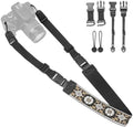 Adjustable Camera Neck Strap, Vintage Embroidered Shoulder & Crossbody Camera Strap with 4 Connection Ways, Anti-Slip Camera Strap for DSLR, Mirrorless & Camcorder, Travel & Outdoor Photography Gear by YFWE