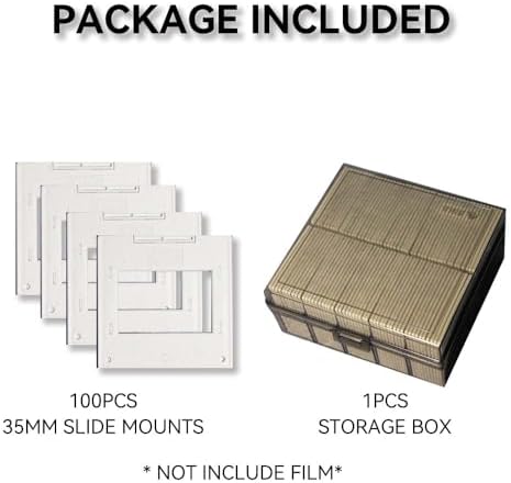 35mm Plastic Slide Mounts, 100-Pack – Includes Protective Storage Box for Film & Photo Archiving - Image 4