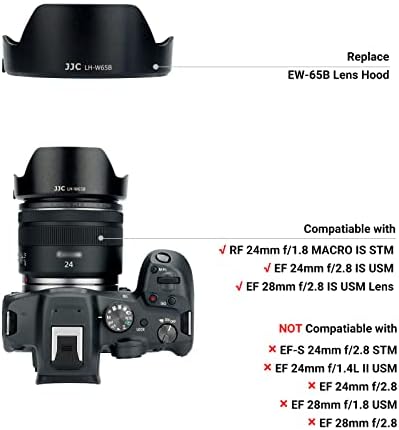 Lens Hood for Canon RF 24mm F1.8 Macro is STM,EF 24mm 2.8 is USM and EF 28mm 2.8 is USM Lens,Reversible Lens Shade Replace Canon EW-65B Lens Hood, Compatible with 52mm 58mm Filters and Lens Cap - Image 4