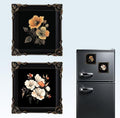 Magnetic Picture Frames for Refrigerator 2 Pack – Vintage Black Small Magnetic Photo Frames for Fridge – Mini Magnetic Frames for Refrigerator Photos – Strong Magnet Backing – 4.33×4.33inch Resin Frame for 3.66×3.66 Picture by curtaintiebacks
