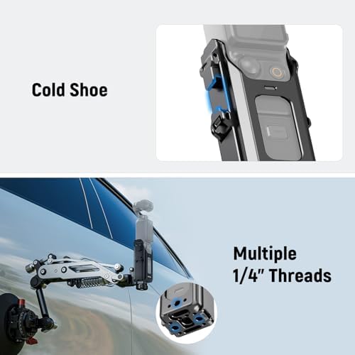 NEEWER Pocket 3 Cage, All in One Aluminum Alloy Protective Video Rig Compatible with DJI Osmo Pocket 3 & Magnetic Mount Accessories, 1/4" Threads Cold Shoe, Slots for Quick Release Side Handle, AC029 - Image 5