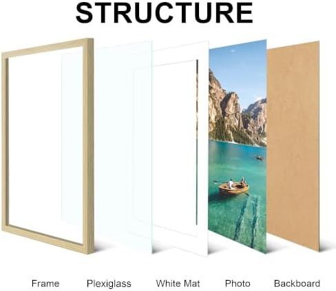 20x28 Wood Picture Frame Set of 4, Wall Mount for Home Decor, Natural - Image 5