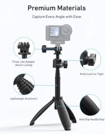 TELESIN 46cm/18.1in Mini Selfie Stick Tripod for All Action Camera - Image 5
