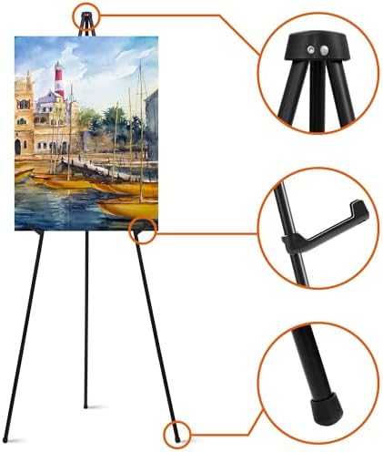 ARTASY 63" Easel Stand for Wedding Signs, Black, 3 Packs with Carry Bags - Image 6