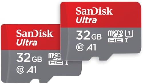 SANDISK 32GB (Pack of 2) Ultra microSDHC UHS-I Memory Card (2x32GB) with Adapter - SDSQUA4-032G-GN6MT by Unknown