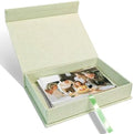 5x7" Archival Photo Storage Box with Lid – Stackable Memory Keepsake Organizer for Photos, Certificates, Jewelry & Scrapbooking Supplies, Photo Cases and Postcard Keeper Storage Container Box Green by Sprsthai