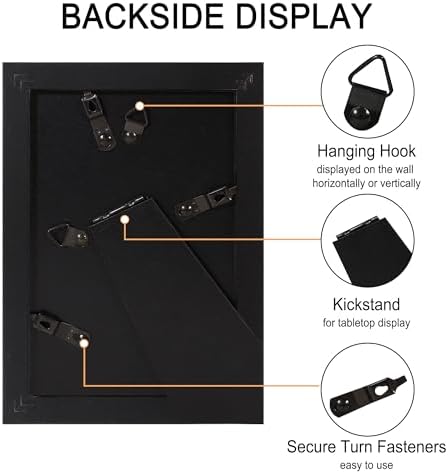 4x6 Picture Frame Set of 4 with Real Glass, Wall & Tabletop Display - Image 6