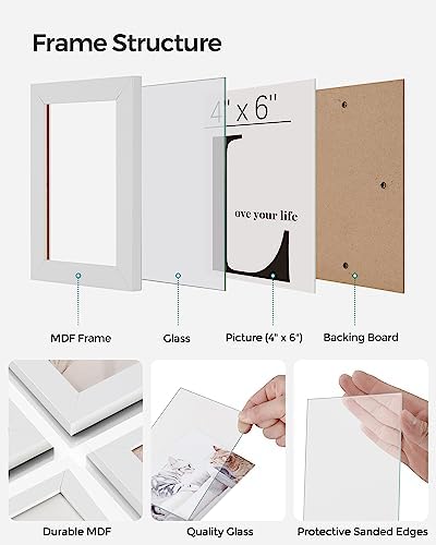 SONGMICS 12-Pack 4 x 6 Collage Picture Frames with Glass Front - Image 5