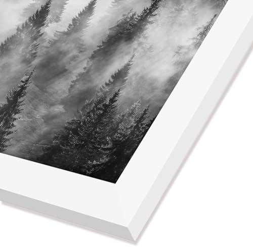 Americanflat 24x24 Poster Frame - White Engineered Wood with Polished Plexiglass - Wide Picture Frame for Vertical or Horizontal Wall Display - Epic Collection - White - Image 3