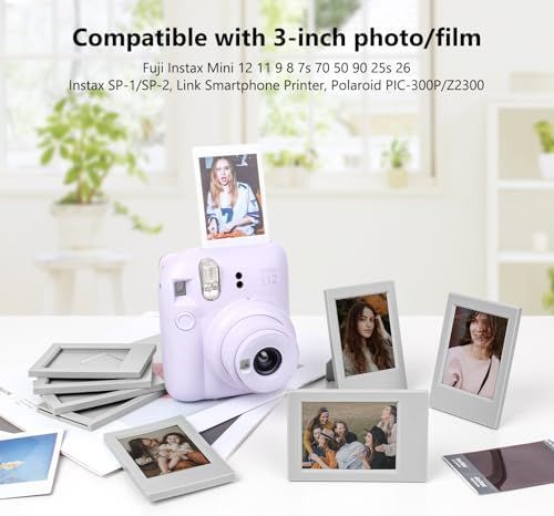 2x3 Photo Frames for Instax Mini EVO 13 12 Liplay SE Link 3 Camera Film, 3-inch Small Picture Frame for Mini 11 40 41 90 99 7+ Photo with Clear Protective Film (8-Packs Grey) - Image 2