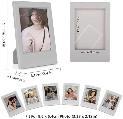 2x3 Photo Frames for Instax Mini EVO 13 12 Liplay SE Link 3 Camera Film, 3-inch Small Picture Frame for Mini 11 40 41 90 99 7+ Photo with Clear Protective Film (8-Packs Grey) - Image 3