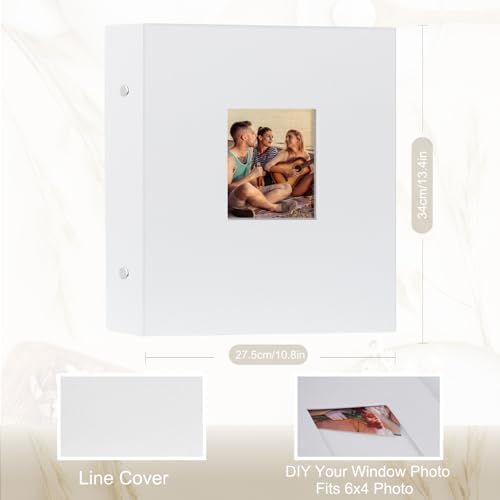 Artmag Fabric Photo Album 4x6 400 Large Capacity for Family Wedding Anniversary Linen Album Holds 400 Vertical Photos (400 Pockets, White) - Image 2
