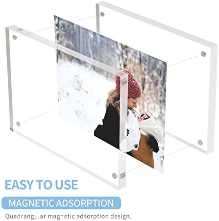 Sezanrpt 8.5''x11'' Acrylic Picture Frame, Perspex Photo Frame for Wedding Pictures, Tabletop Freestanding Certification Frame 12mm + 12mm - Image 3