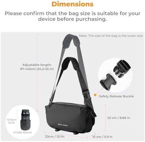 K&F CONCEPT Camera Sling Bag, Everyday Shoulder Crossbody Bag - Image 6