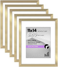 Americanflat 11x14 Picture Frame 5-Pack - Matted to 8x10 - Gold by Americanflat