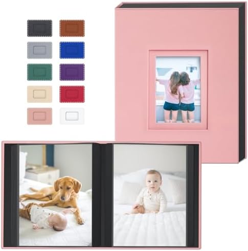 Popotop 4x6 Photo Album Holds 100 Pictures, Vegan Leather Hardcover by Popotop