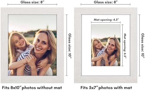 Americanflat 8x10 Picture Frame - Matted to 5x7 - Engineered Wood - White - Image 2